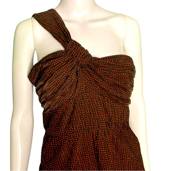 Alexis Luska Asymmetrical One Shoulder Black & Red Heart Print Mini Dress - Sz M - Picture 8 of 13